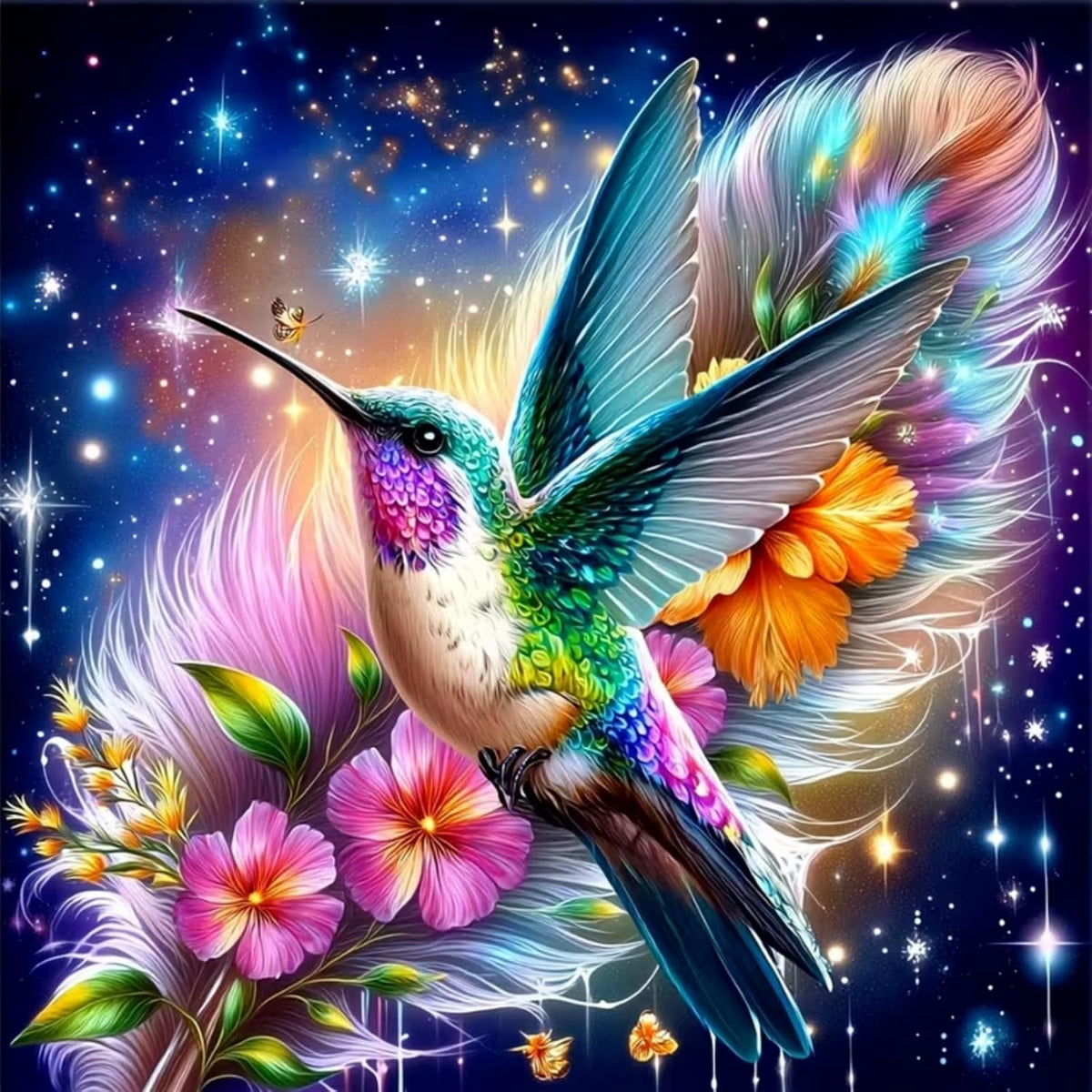 5D Hummingbird Diamond Art Kits for Adults Beginners 13.8X13.8 Inch