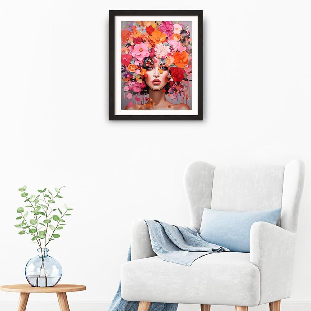 Beautiful Women with Flowers - Diamond Art Painting kit 