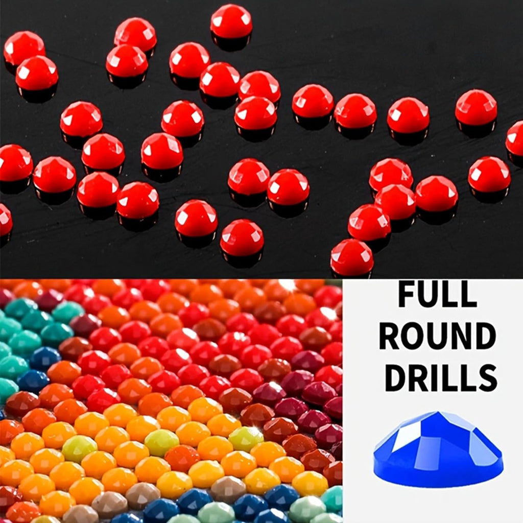 Landscape DIY Diamond Painting Kit, Japanese Garden Scene Diamond Art Kits for Adults,5D Full round Drill Diamond Mosaic Kits,Diy Diamond Dots for Beginners,12X16 Inch