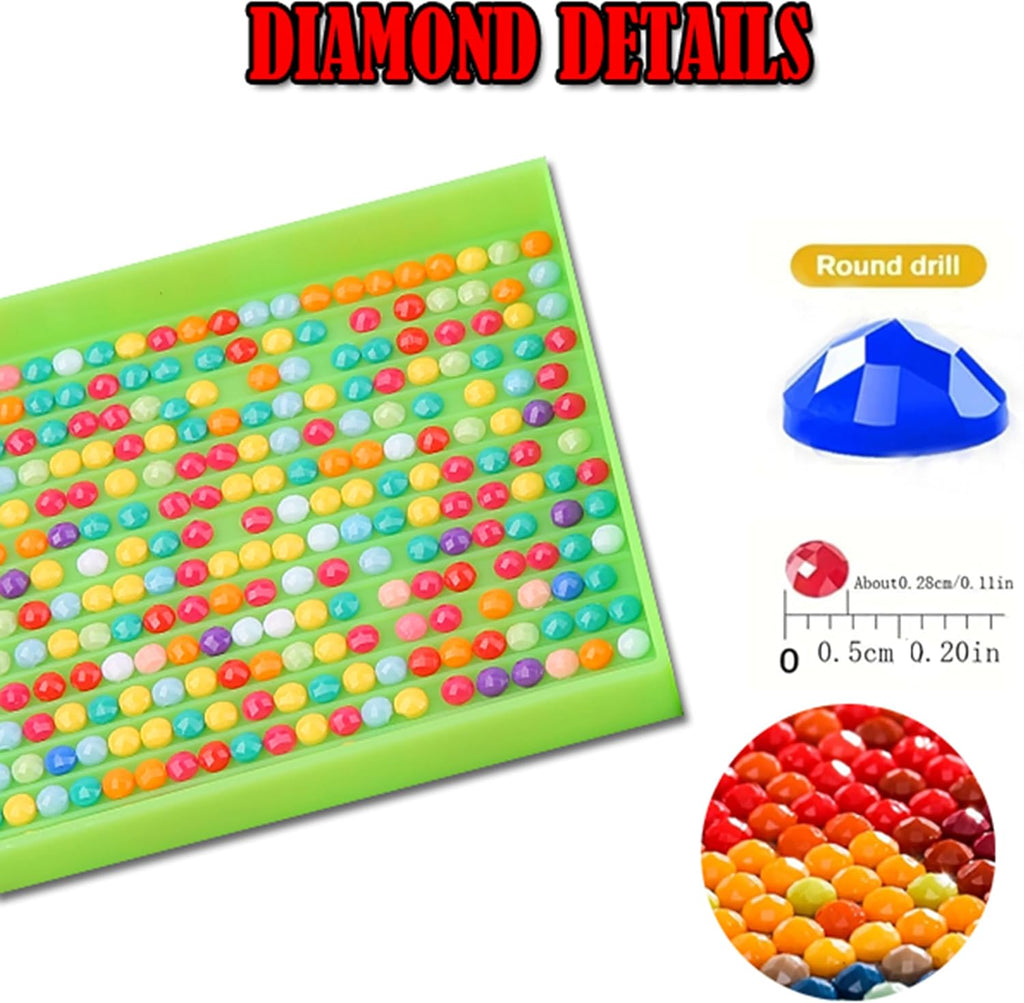 Landscape DIY Diamond Painting Kit, Japanese Garden Scene Diamond Art Kits for Adults,5D Full round Drill Diamond Mosaic Kits,Diy Diamond Dots for Beginners,12X16 Inch