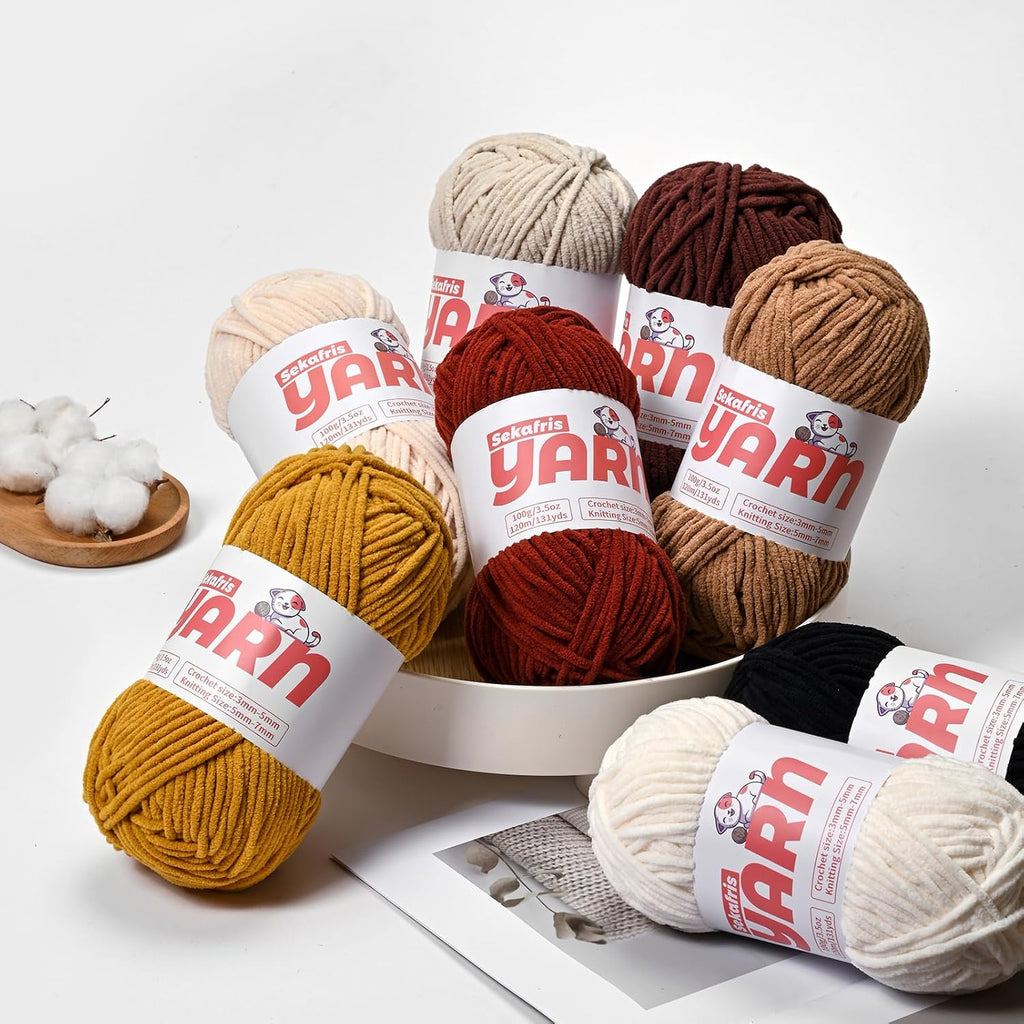  （Snow White） Fluffy Velvet Crochet Yarn 65.6 yards