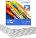 Canvas Boards for Painting 6X6 Inch, Super Value 12 Pack White Blank Canvas Panels, 100% Cotton Primed, Painting Art Supplies for Professionals, Hobby Painters, Students & Kids