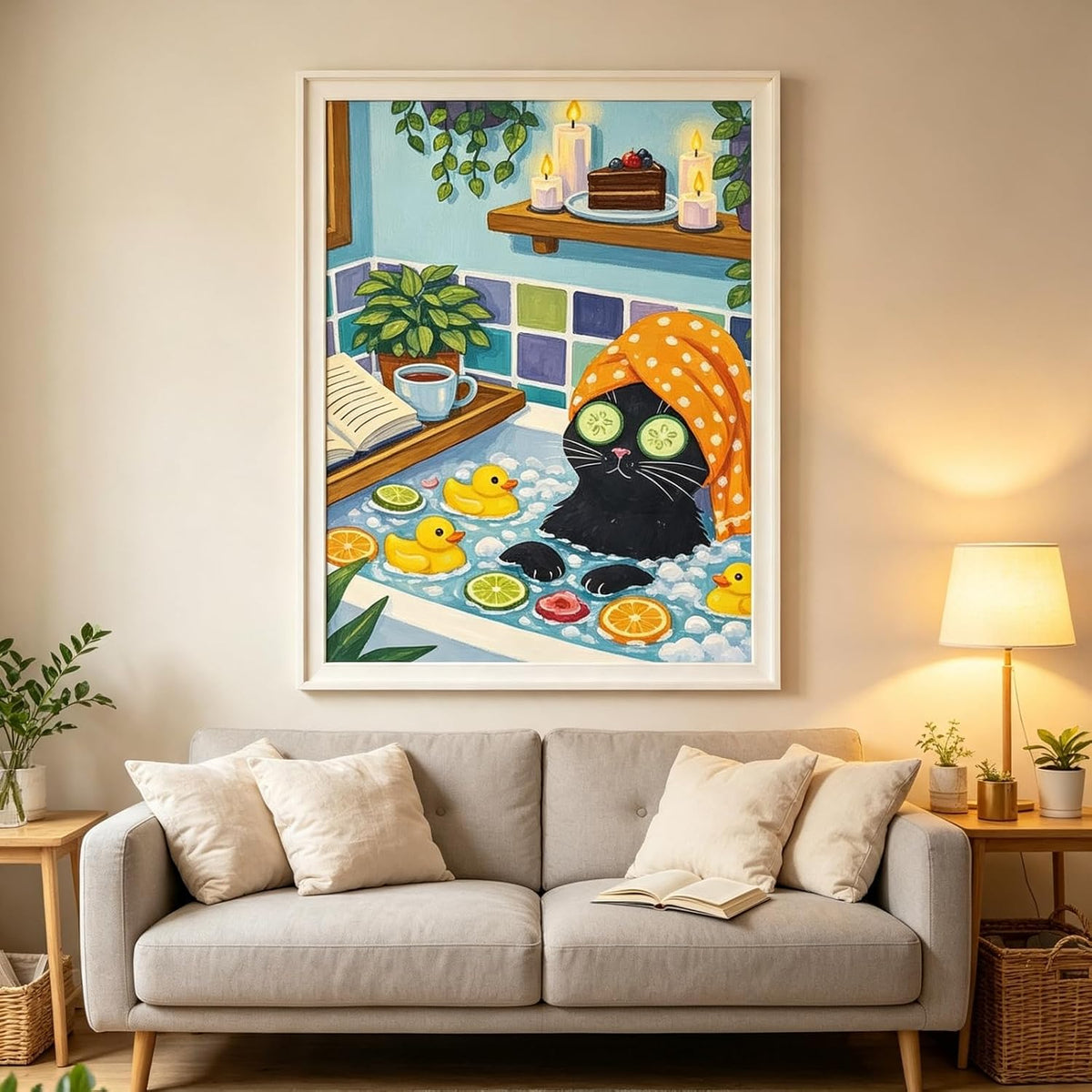 Animal Diamond Painting Kits for Adults,Funny Cat Spa Diamond Art Kits