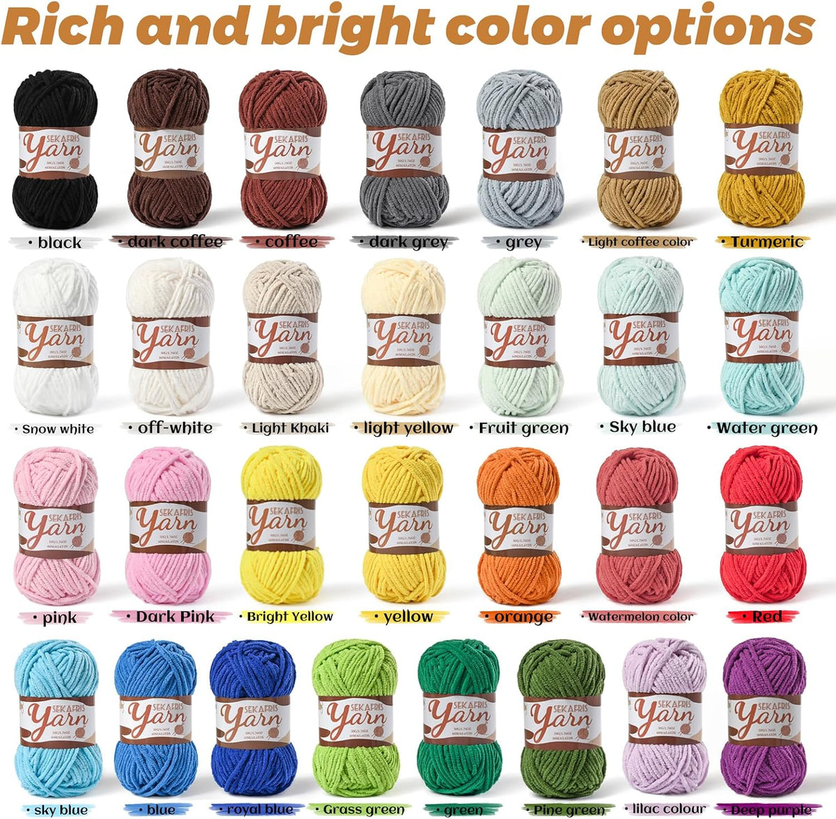 (Light Coffee) Fluffy Velvet Crochet Yarn 65.6 yards