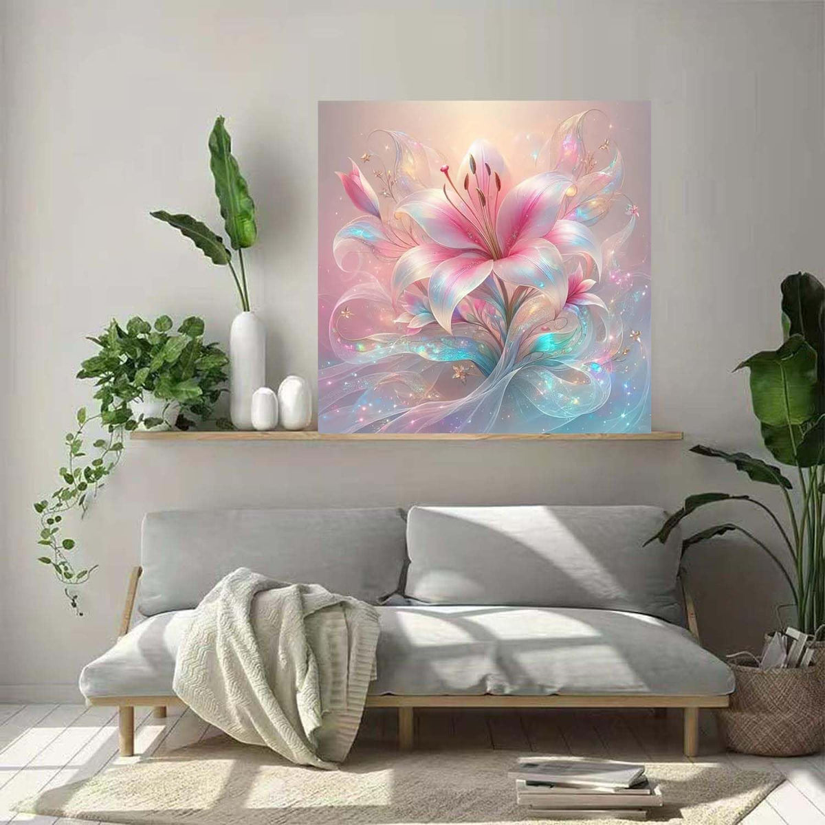 Pink Flower Diamond Painting Kits 12 X 12Inch