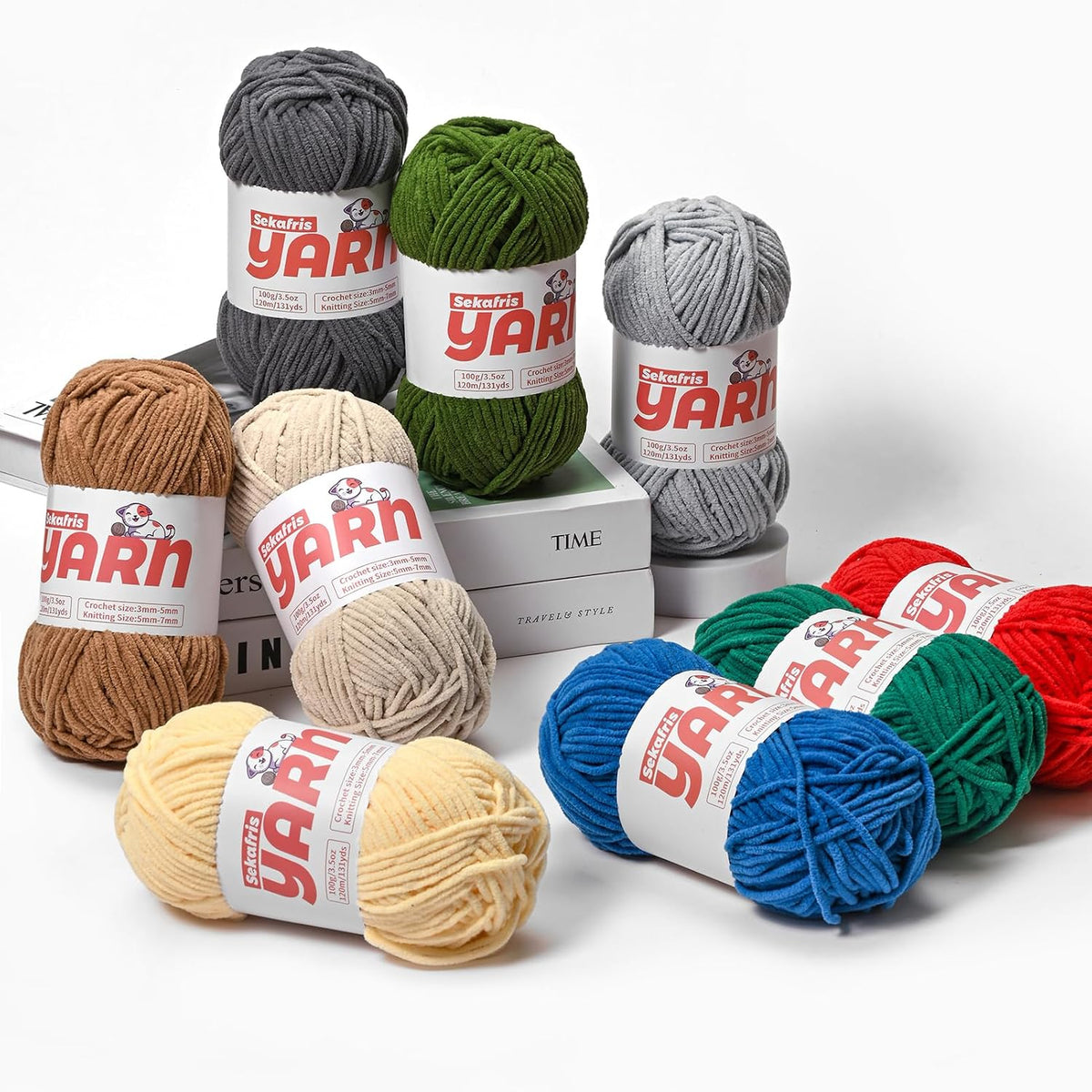 （Coffee） Fluffy Velvet Crochet Yarn 65.6 yards