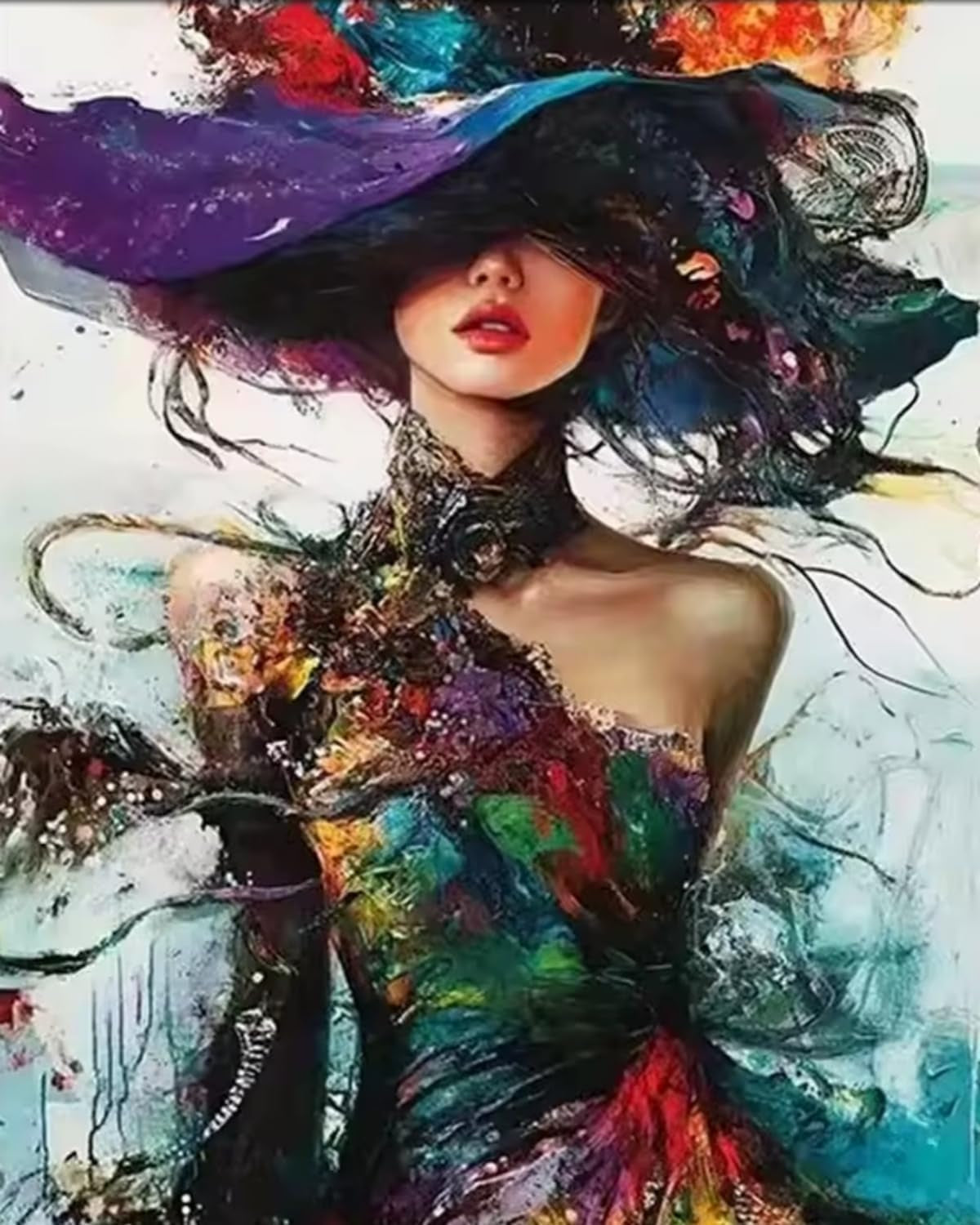 Paint by Numbers Kit for Adults,Colorful Woman Paint by Number Kits
