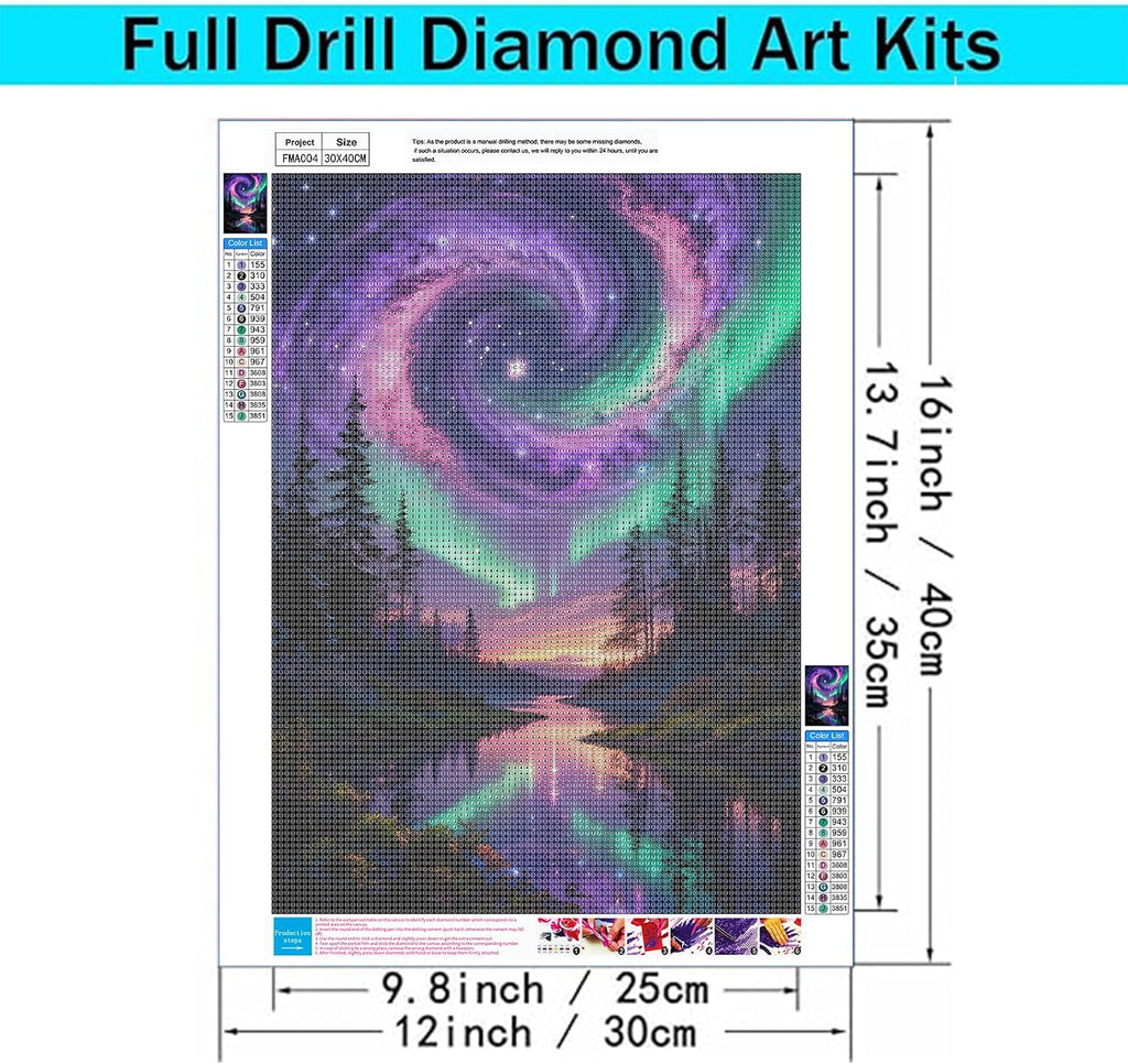 Aurora Borealis Diamond Painting Kit 12X16"