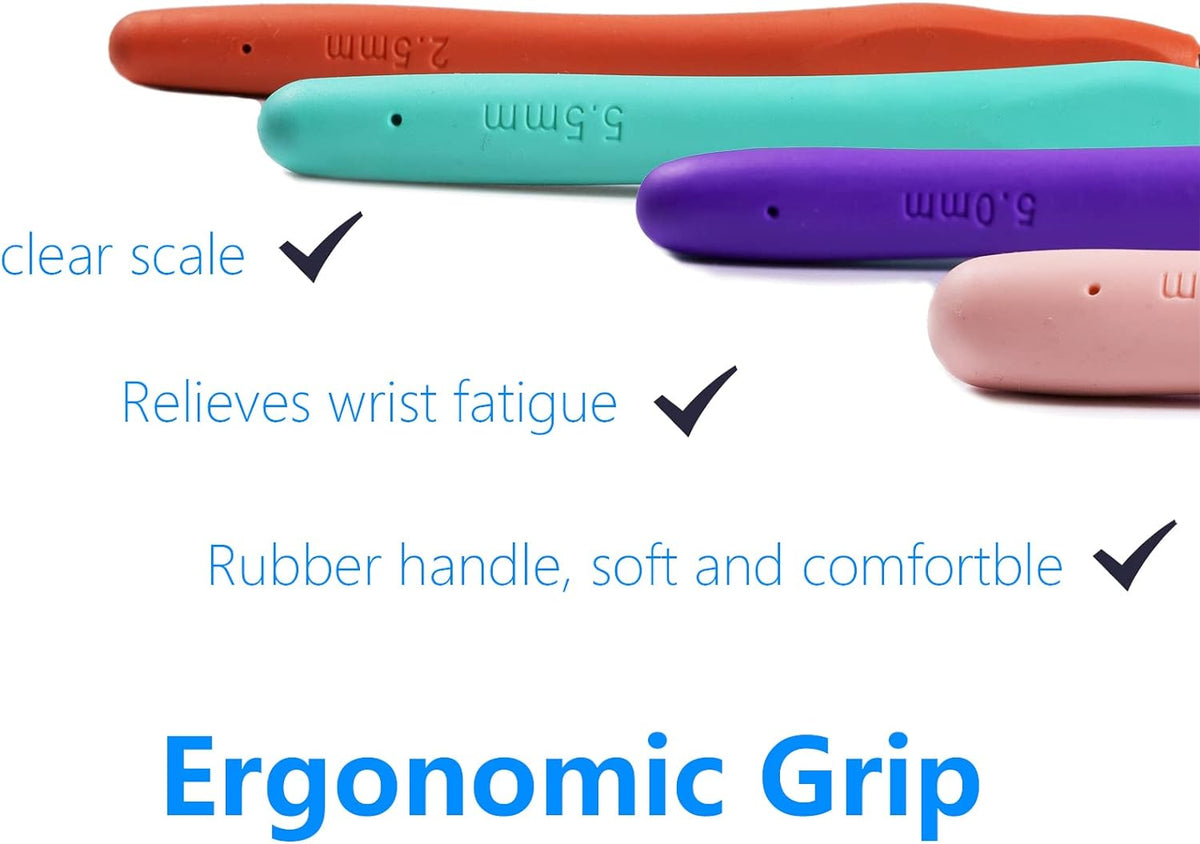 Crochet Hooks Set, Ergonomic Soft Handle for Arthritic Hands, 2.5Mm- 8Mm 4 Size Knitting Needles for Beginners and Crocheting Yarn (4)
