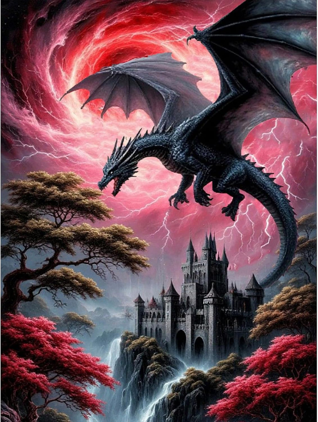 Diamond Art Kits for Adults, Dragon Diamond Painting Kits 14X14 In
