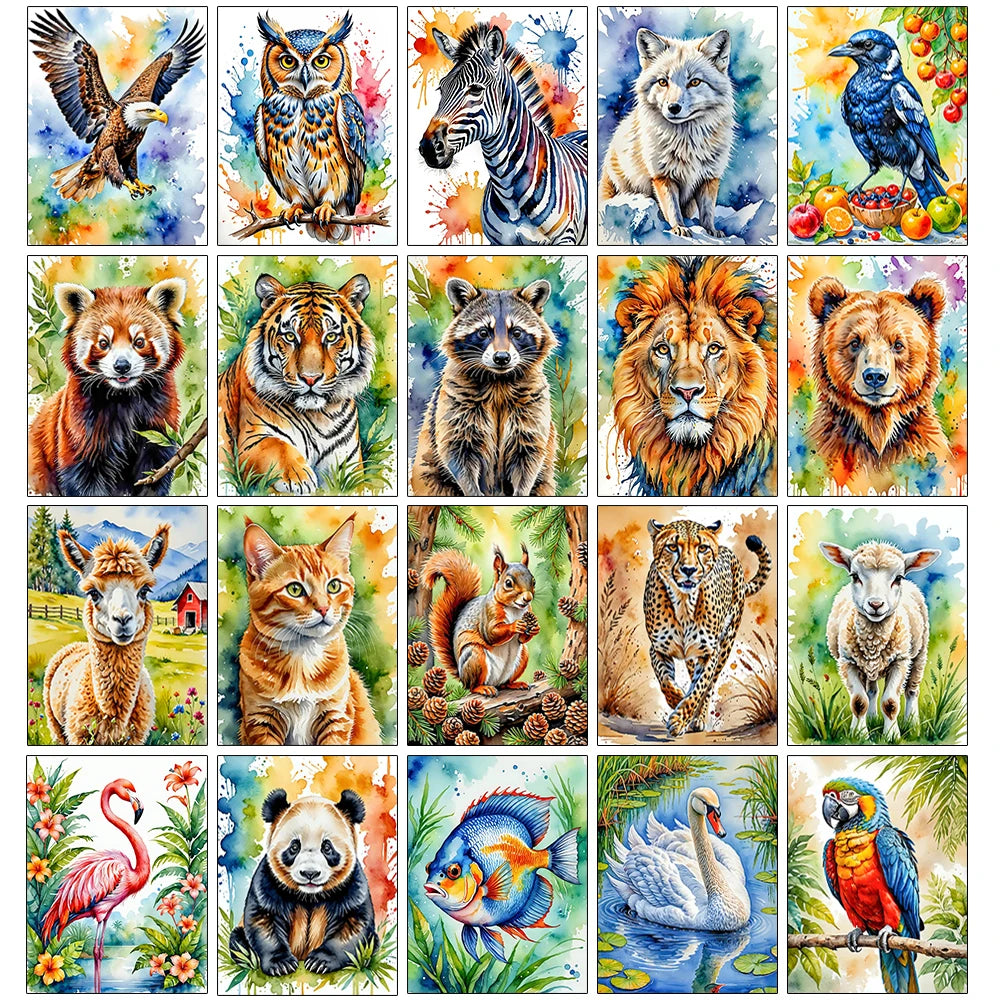 Watercolor Animal Series Diamond Painting Kits