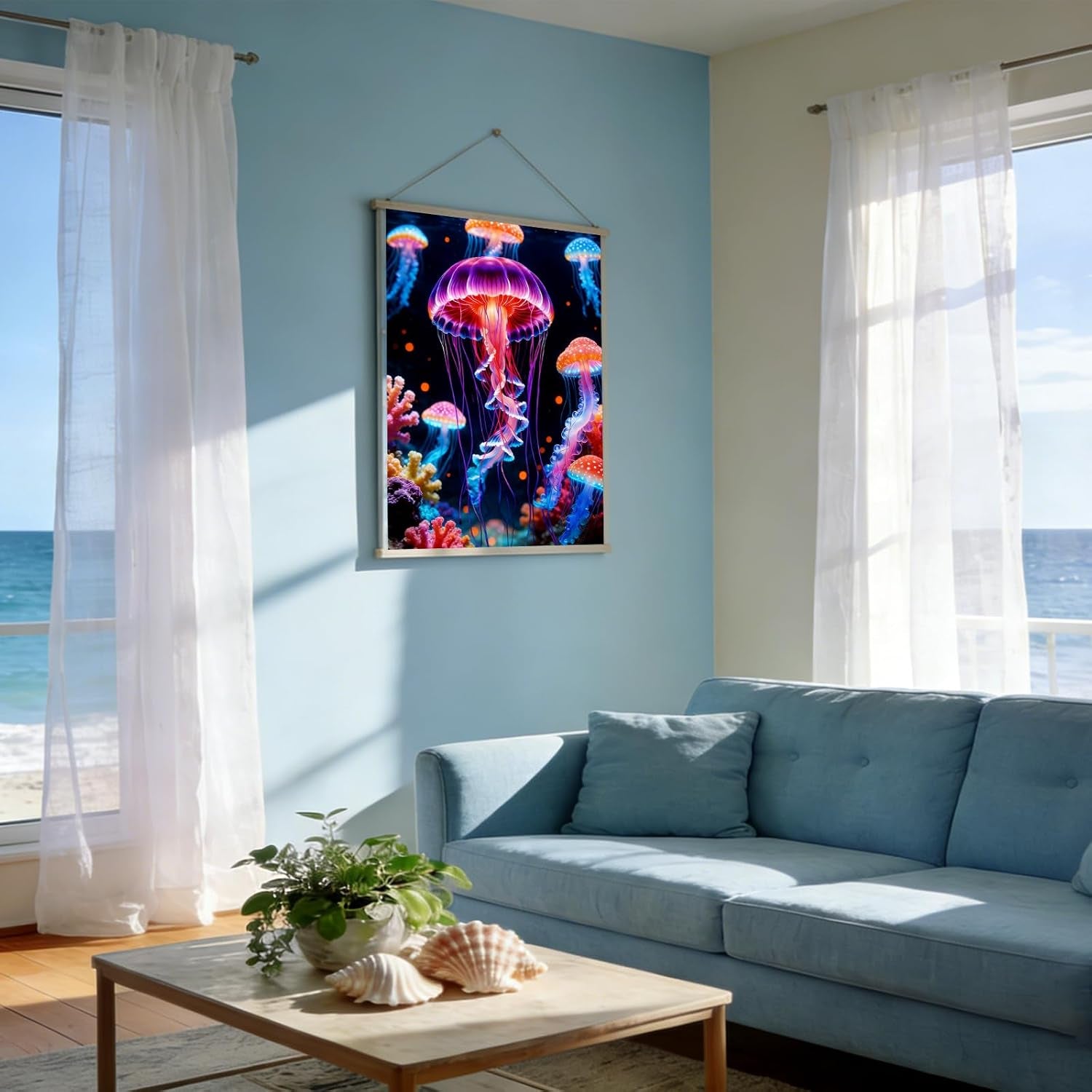 Glowing Jellyfish Diamond Art Painting Kit 12X16Inch