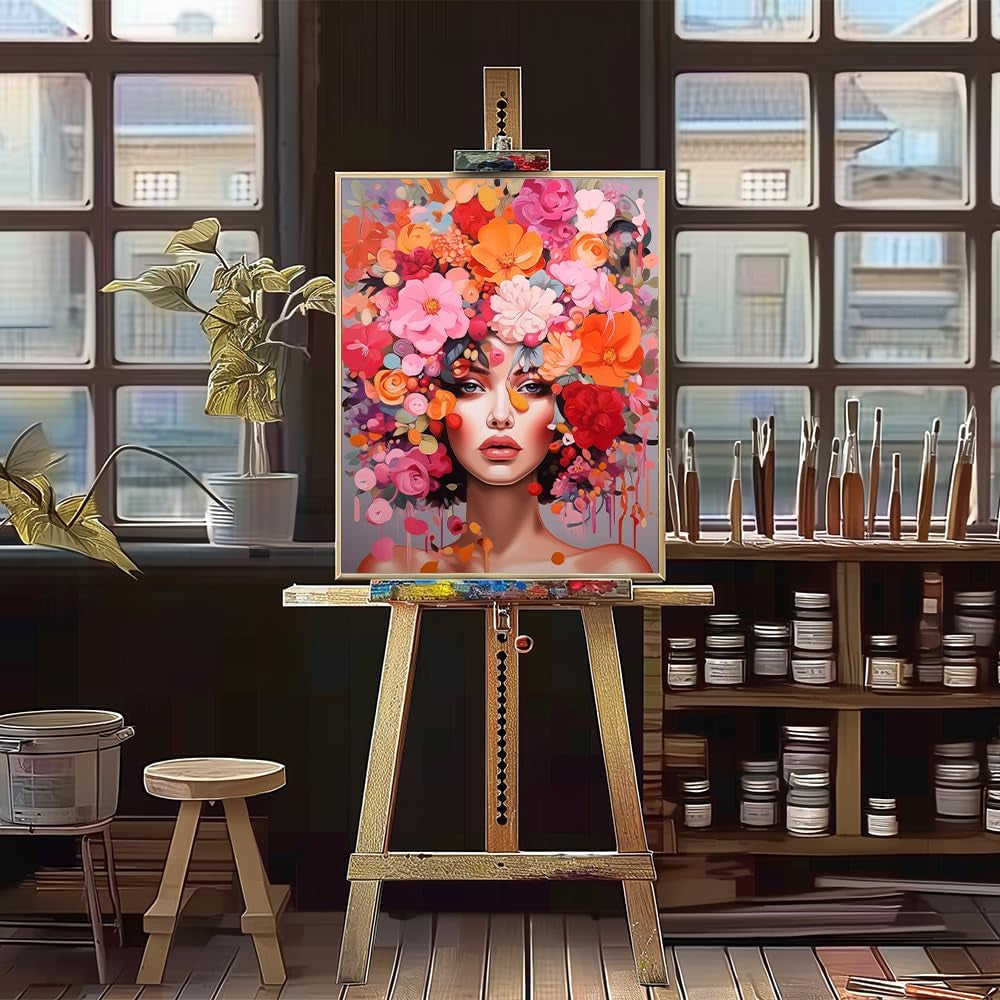Beautiful Women with Flowers - Diamond Art Painting kit 