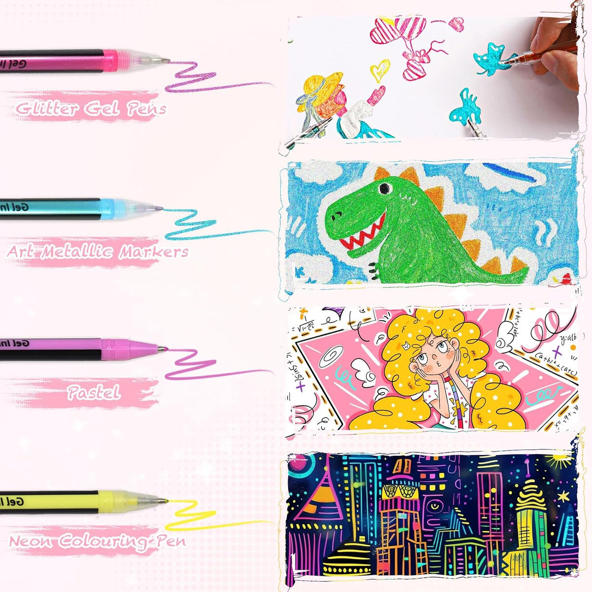 Glitter Gel Pen Set of 48 Colors