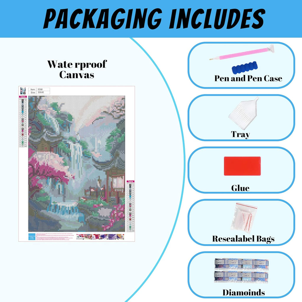 Diamond Painting Kit - Ancient Pavilions 12X16Inch