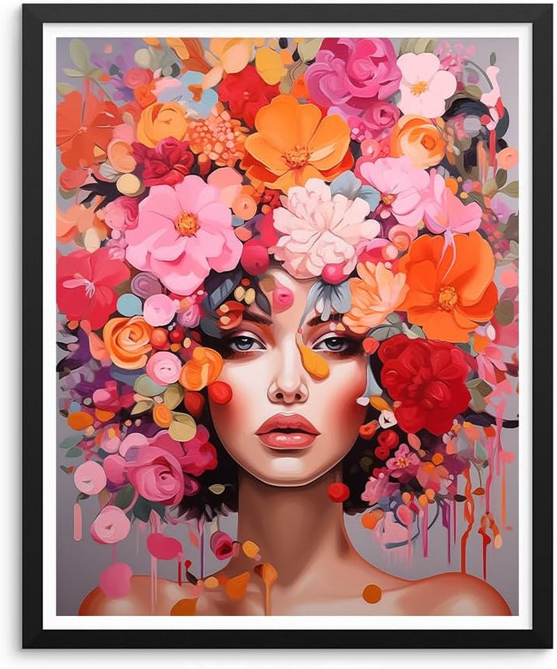 Beautiful Women with Flowers - Diamond Art Painting kit 