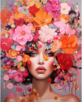 Beautiful Women with Flowers - Diamond Art Painting kit 
