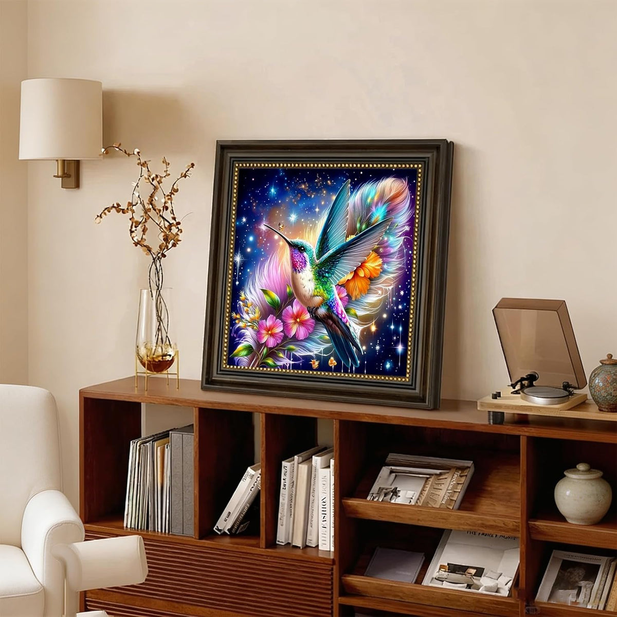 5D Hummingbird Diamond Art Kits for Adults Beginners 13.8X13.8 Inch