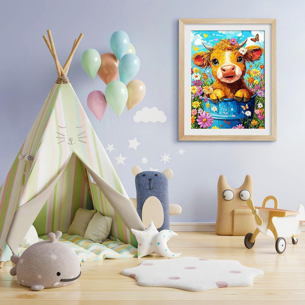 Highland Cow Diamond Art Kit (12X16 In/30X40 Cm)