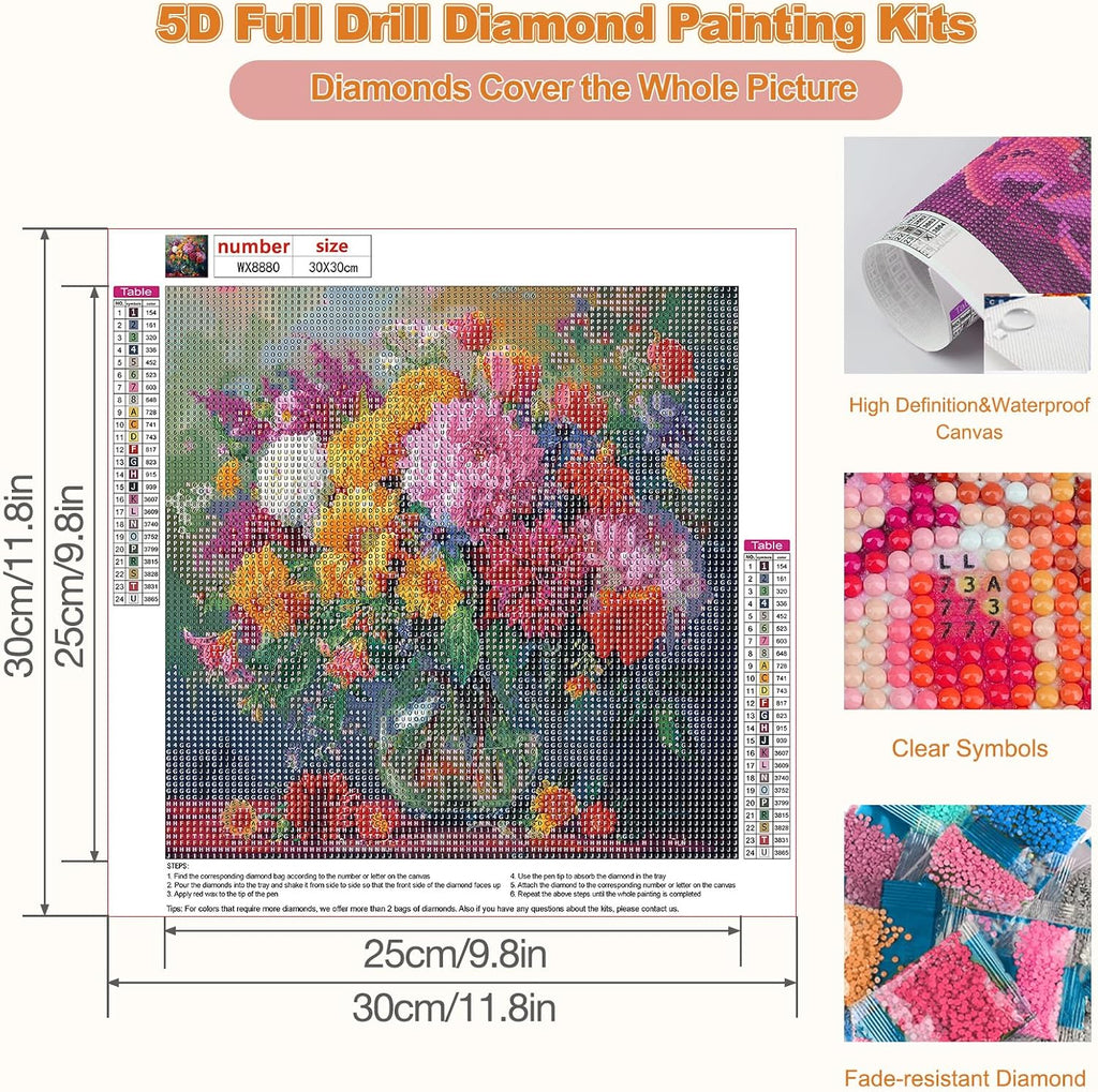 Flower Diamond Art Kits 12X12In