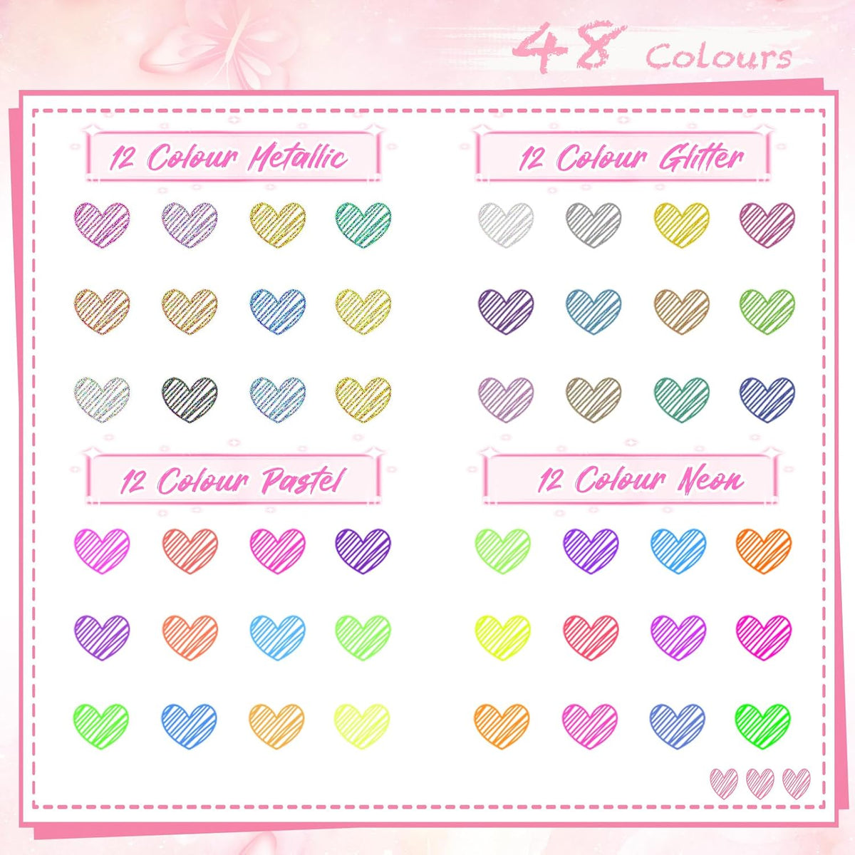 Glitter Gel Pen Set of 48 Colors