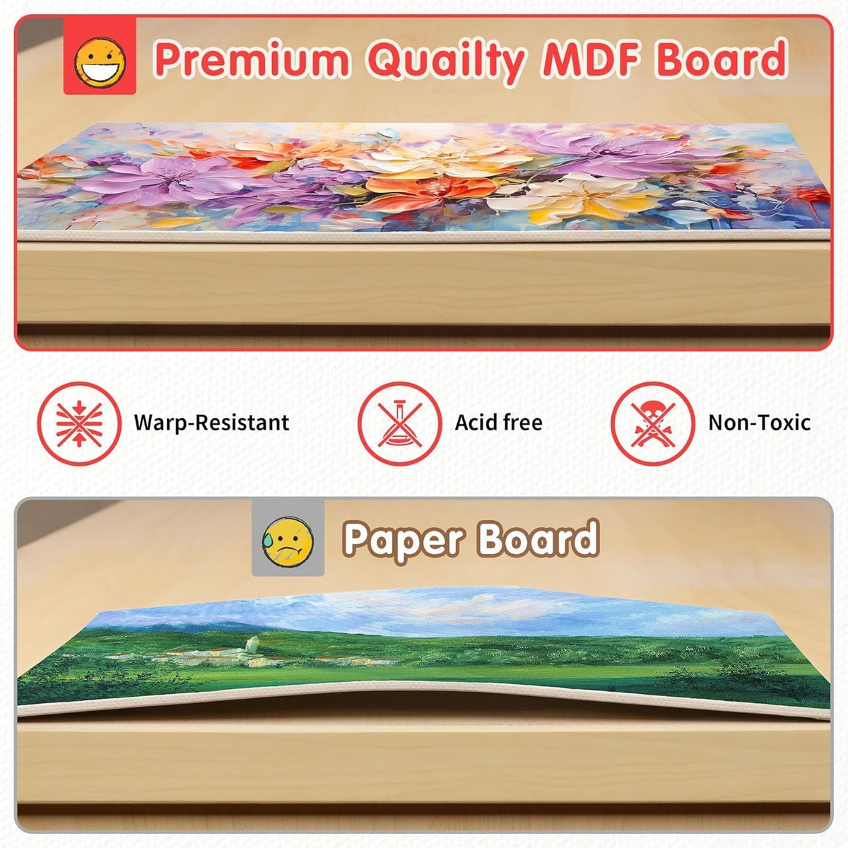 Canvas Boards for Painting 6X6 Inch, Super Value 12 Pack White Blank Canvas Panels, 100% Cotton Primed, Painting Art Supplies for Professionals, Hobby Painters, Students & Kids