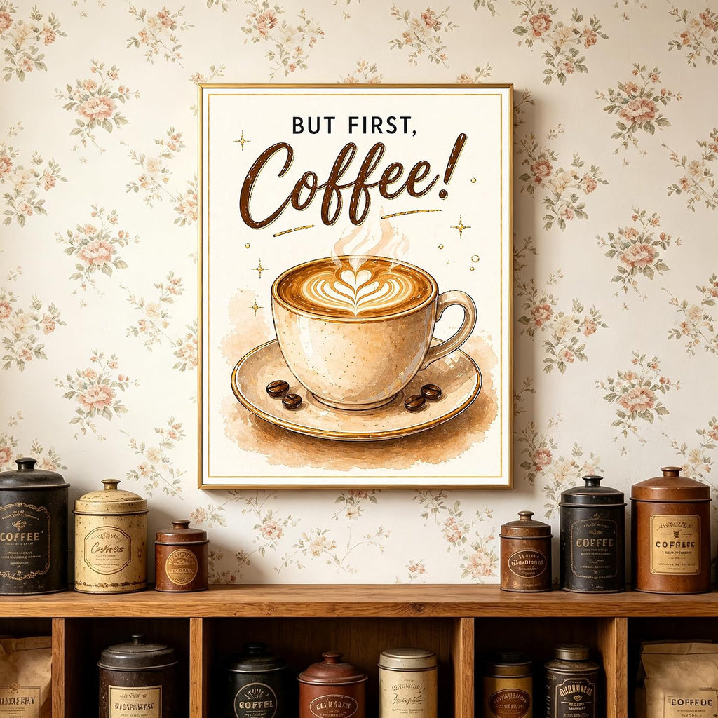 Coffee Cup Diamond Art Kits for Adults - 5D Full round Drill Diamond Painting Kit for Beginner, DIY Crystal Gem Art for Kitchen & Coffee Bar Decor,Relaxing Hobby Woman Gift 12X16 Inch
