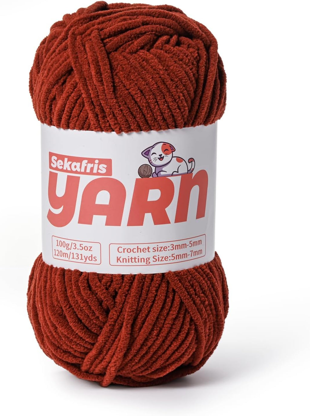 （Coffee） Fluffy Velvet Crochet Yarn 65.6 yards