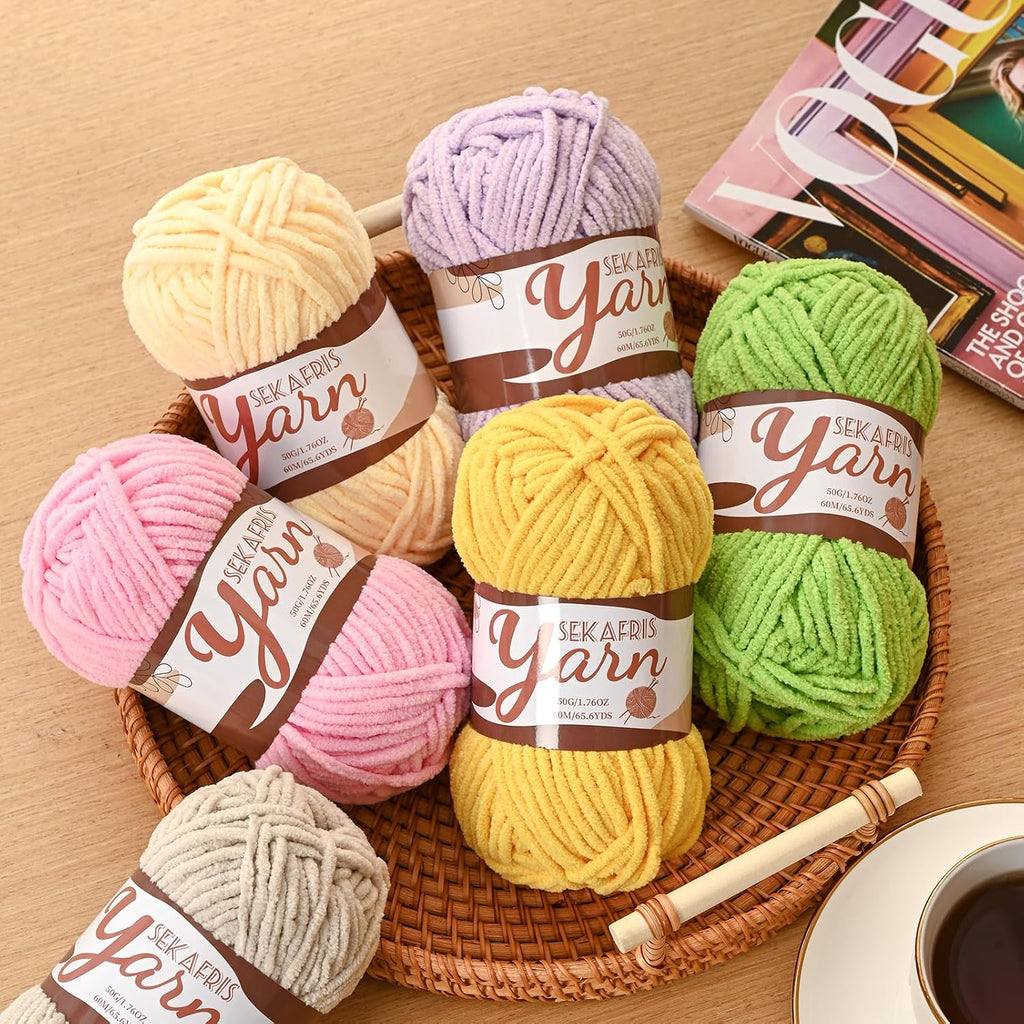 (Azure) Fluffy Velvet Crochet Yarn 65.6 yards