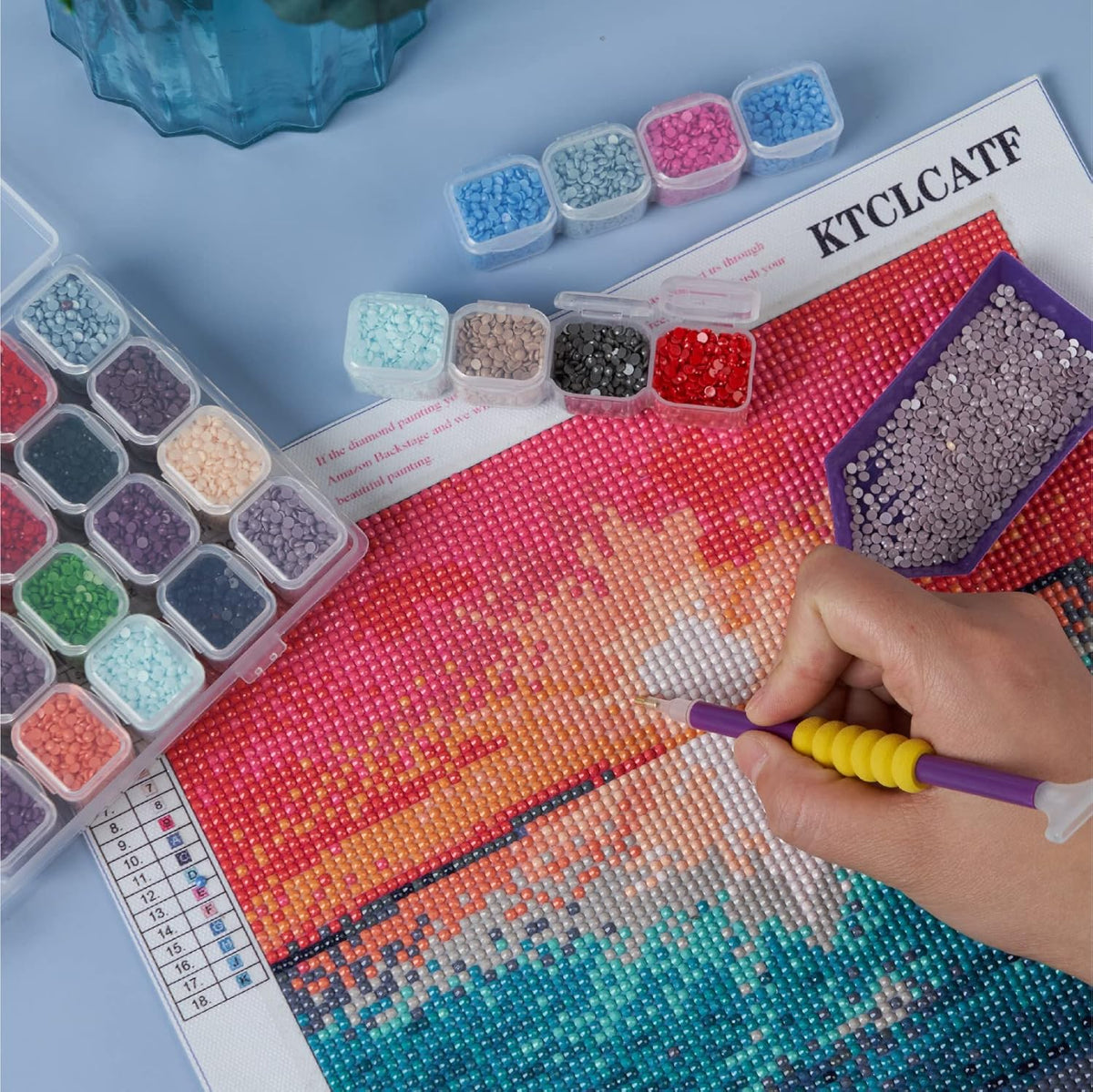 46PCS Diamond Painting Tools Accessories Kits Pens Tweezers Glue Correction
