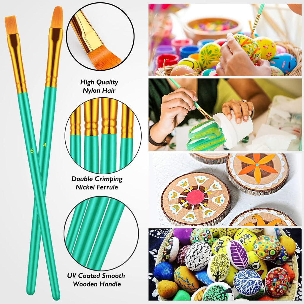10Pcs Paint Brush Set, Small round Detail Tips, Green