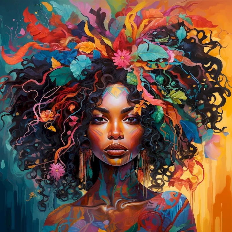 DIY Diamond Mosaic Black Woman Portrait 5D DIY Painting Rhinestone Pictures Set Diamond Embroidery Decor for Home