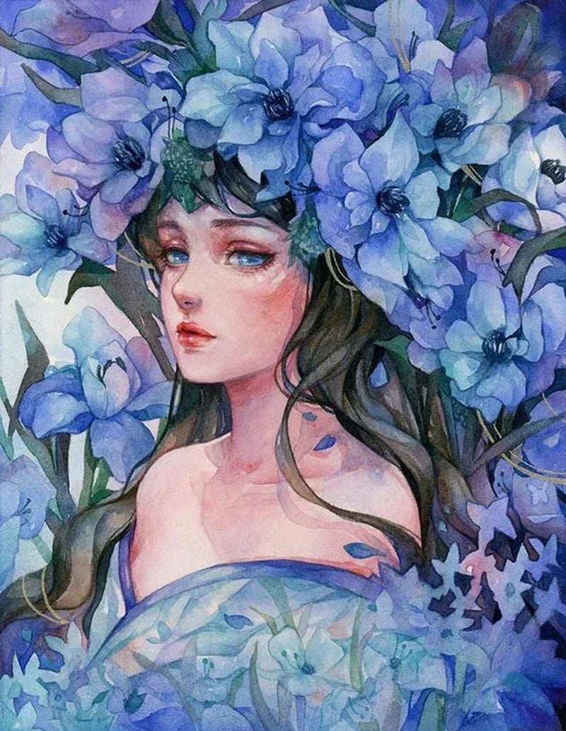 Diamond Painting kit - Sapphire Girl Portrait