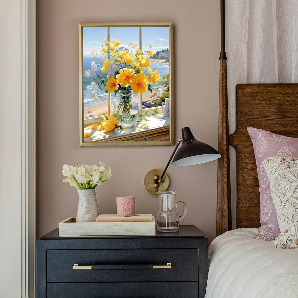 Flowers Diamond Art Kits for Adults-Flower Diamond Painting Kits for Adults-Diamond Art Kits Full Drill,Diy 5D Gem Art Flowers Perfect for Relaxation and Home Wall Decor 12X16Inch