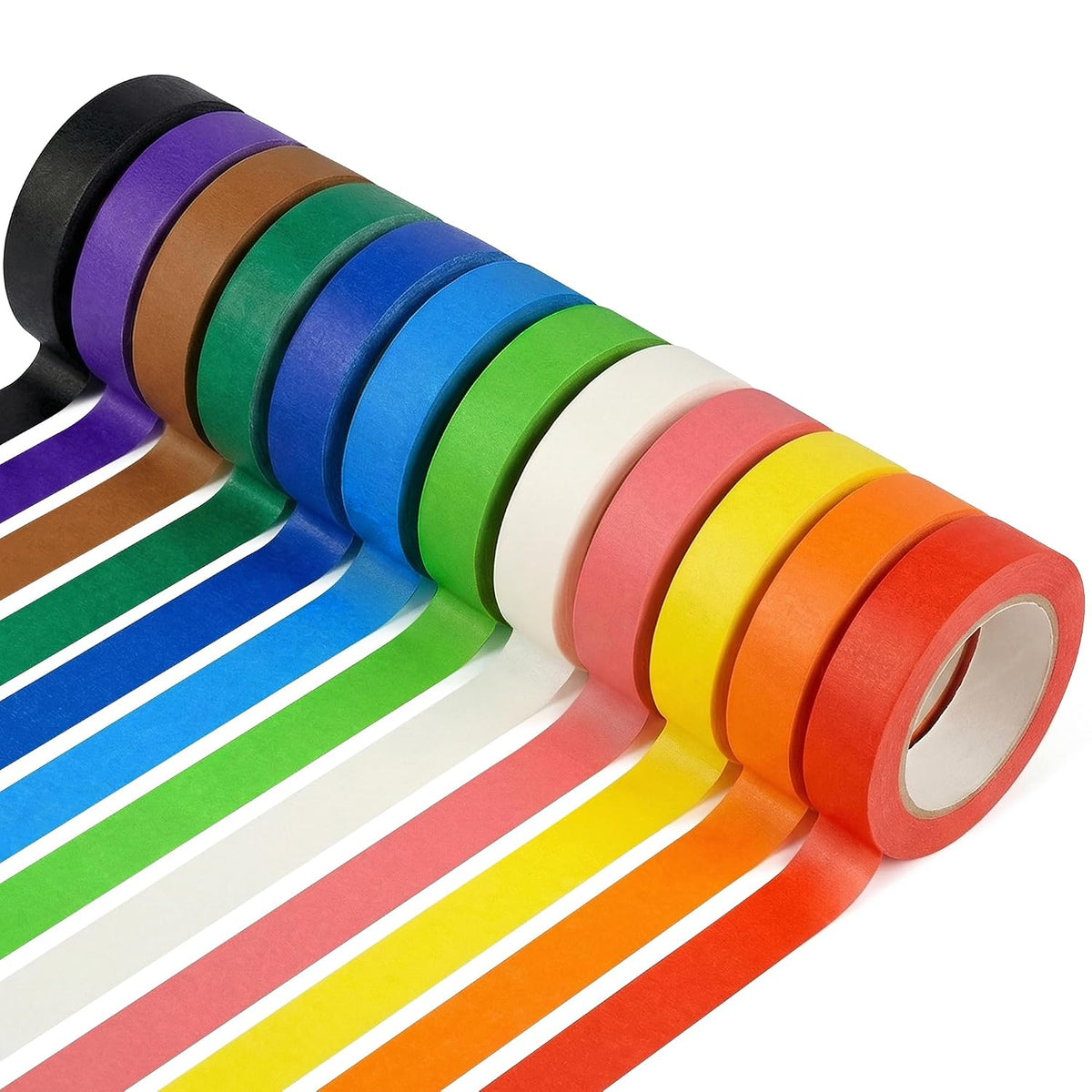 12 Rolls Colored Washi Tape