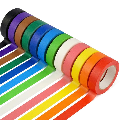 12 Rolls Colored Washi Tape