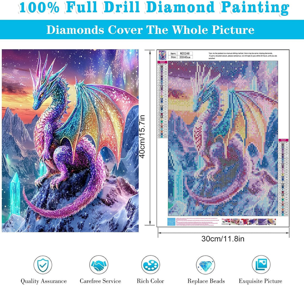 Dragon Diamond Painting Kit 12X16In