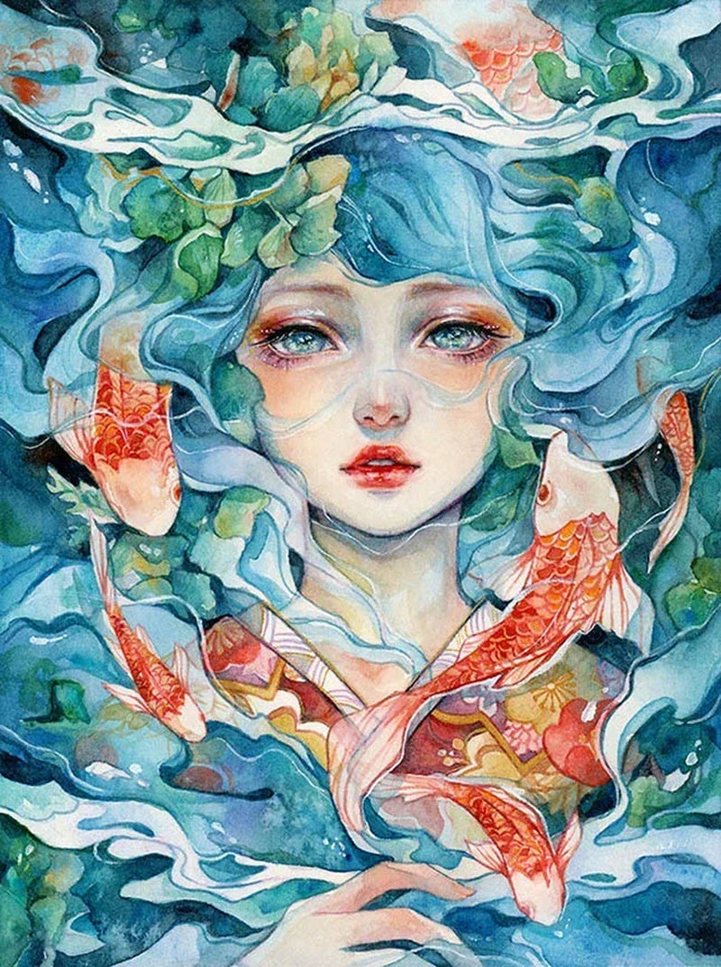 Diamond Painting kit - Sapphire Girl Portrait