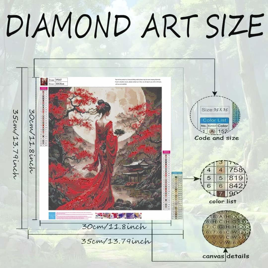 5D Oriental Lady Diamond Art Kits for Adults,Moon Diamond Dot Art Kits