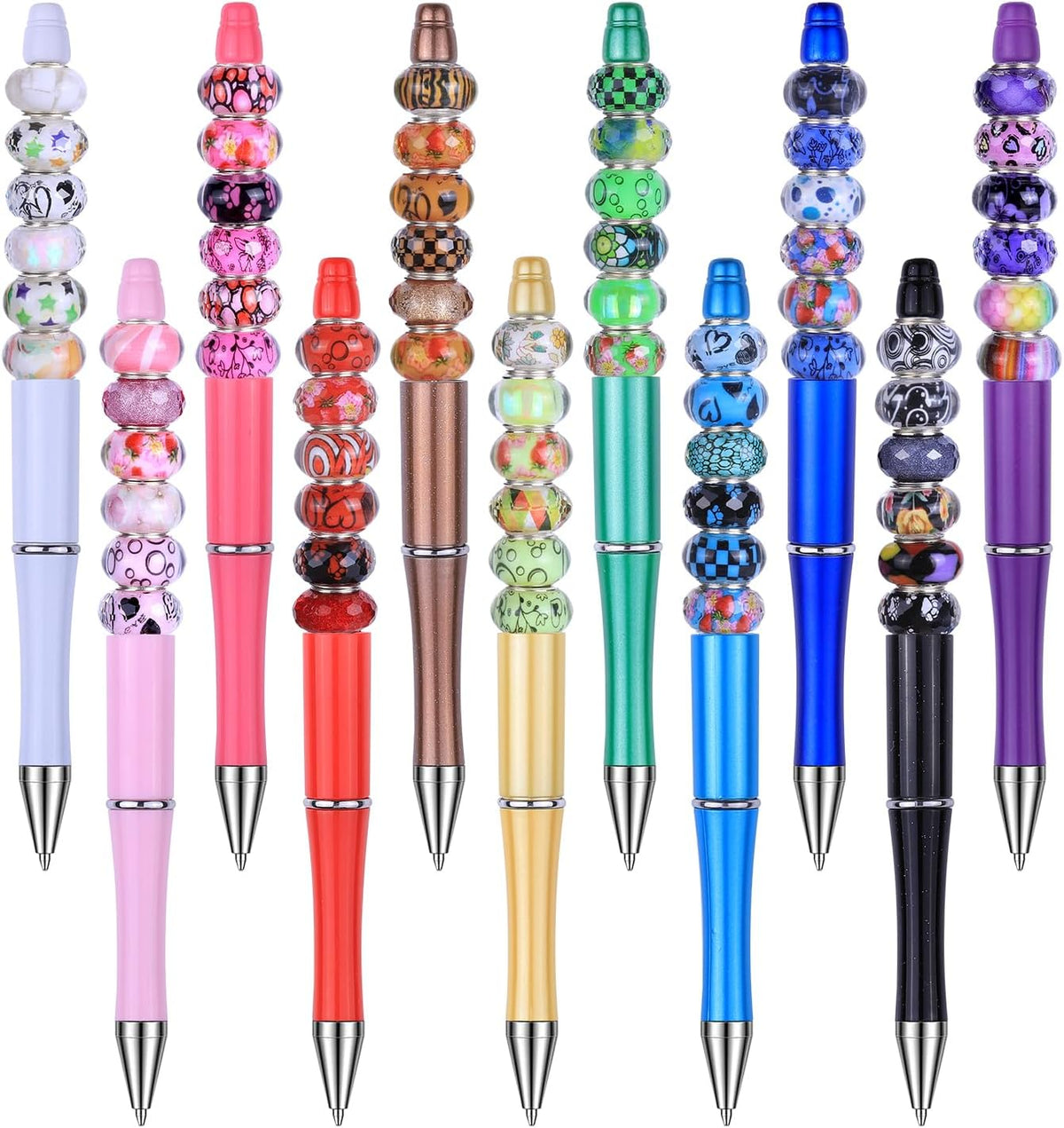 Large Hole European Beads, Craft Supplies Kit，Assorted Mixed Color Lampwork Spacer Beads for DIY Bracelet Jewelry Making (100, Mixed)
