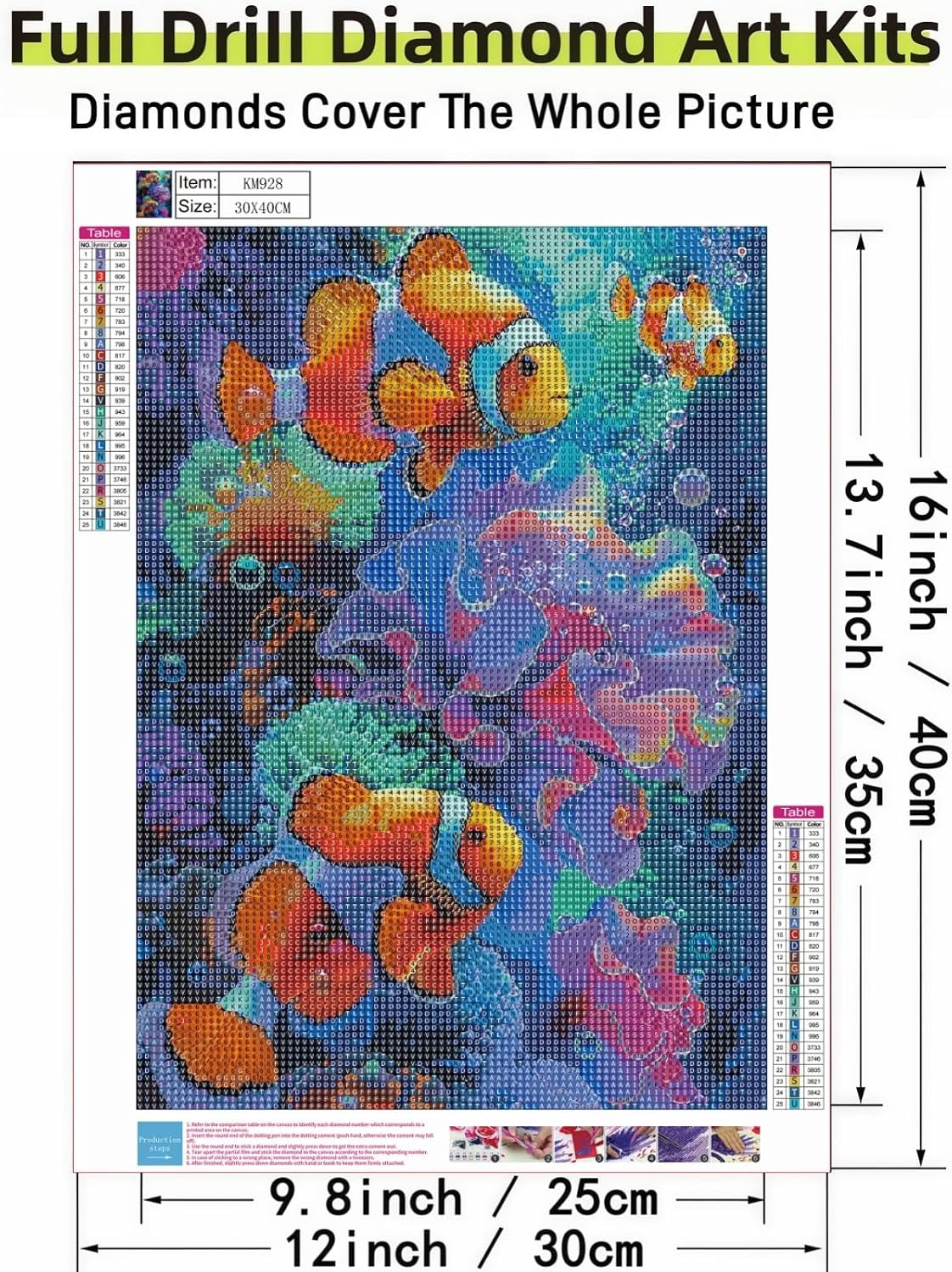 Clownfish Diamond Painting Kit 11.8 X15.7 Inch
