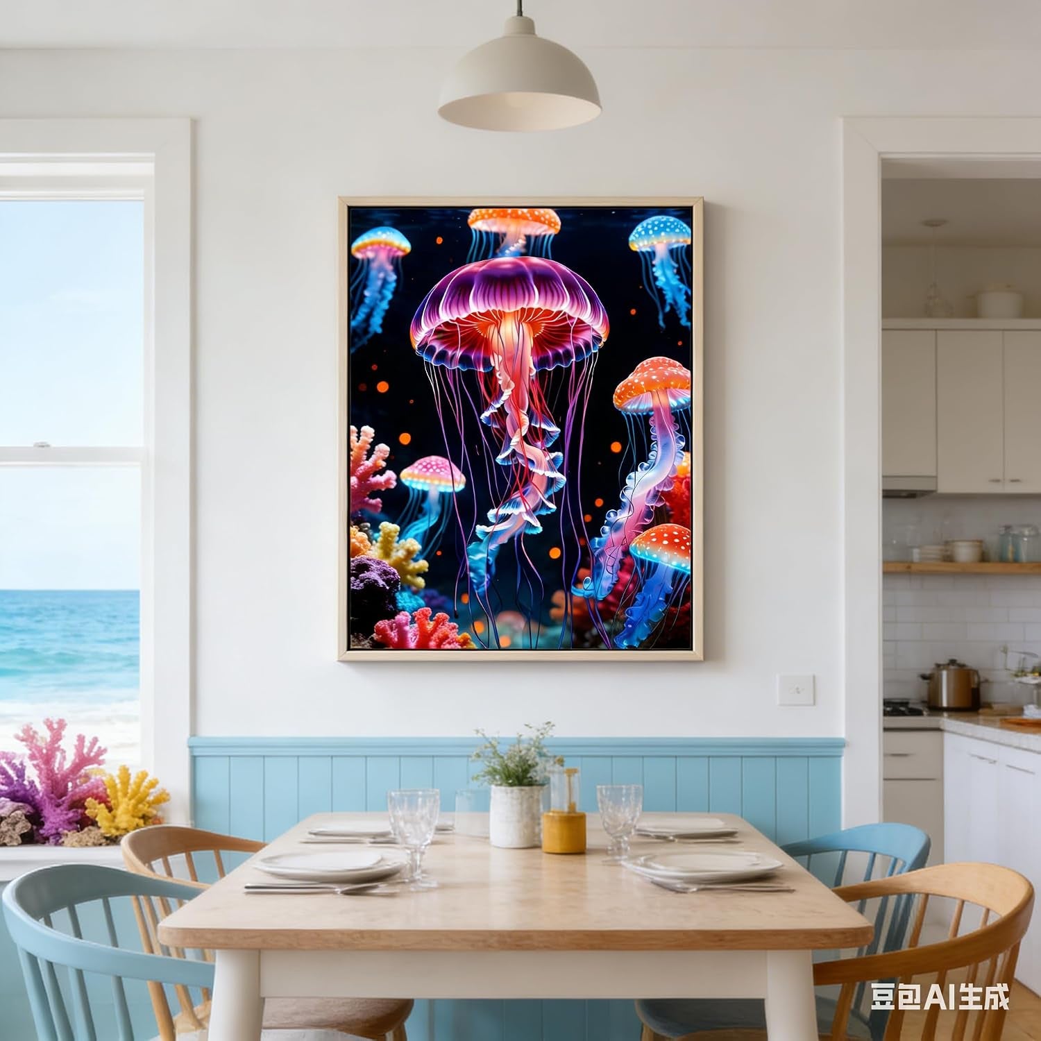 Glowing Jellyfish Diamond Art Painting Kit 12X16Inch
