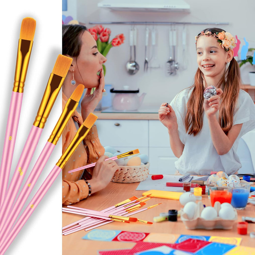 10Pcs Paint Brush Set, Small round Detail Tips, Pink