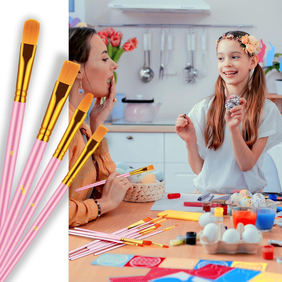 10Pcs Paint Brush Set, Small round Detail Tips, Pink