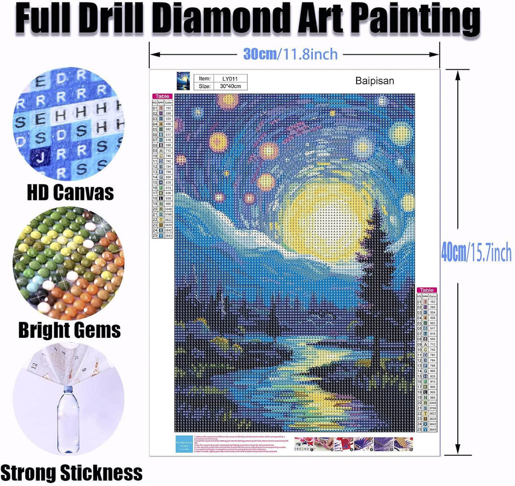 Starry Night Diamond Art Painting Kits 12X16Inch