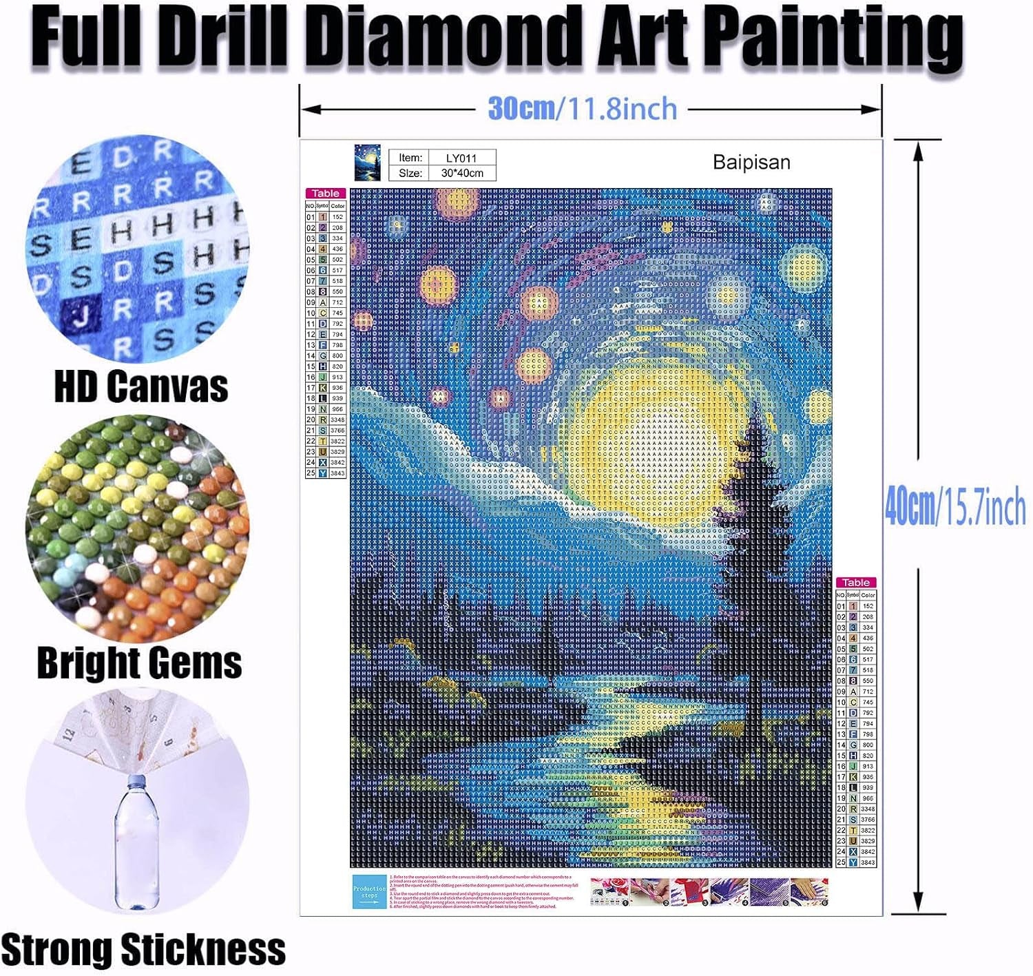 Starry Night Diamond Art Painting Kits 12X16Inch