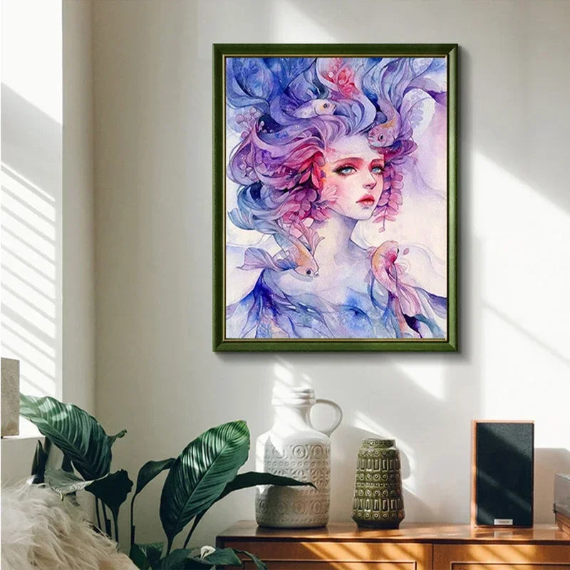 Diamond Painting kit - Sapphire Girl Portrait