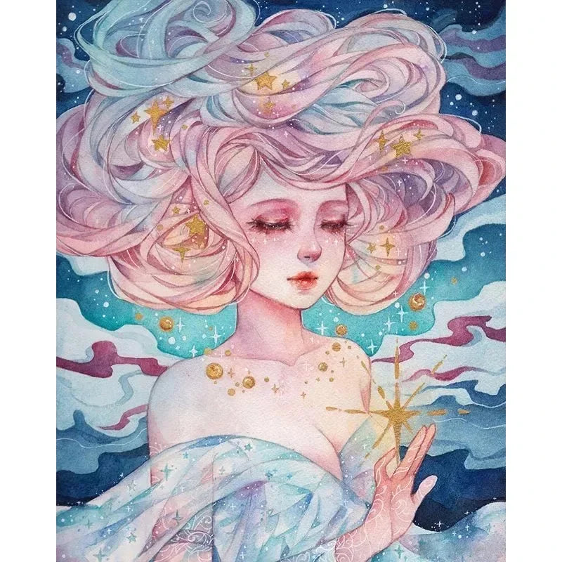 Diamond Painting kit - Sapphire Girl Portrait