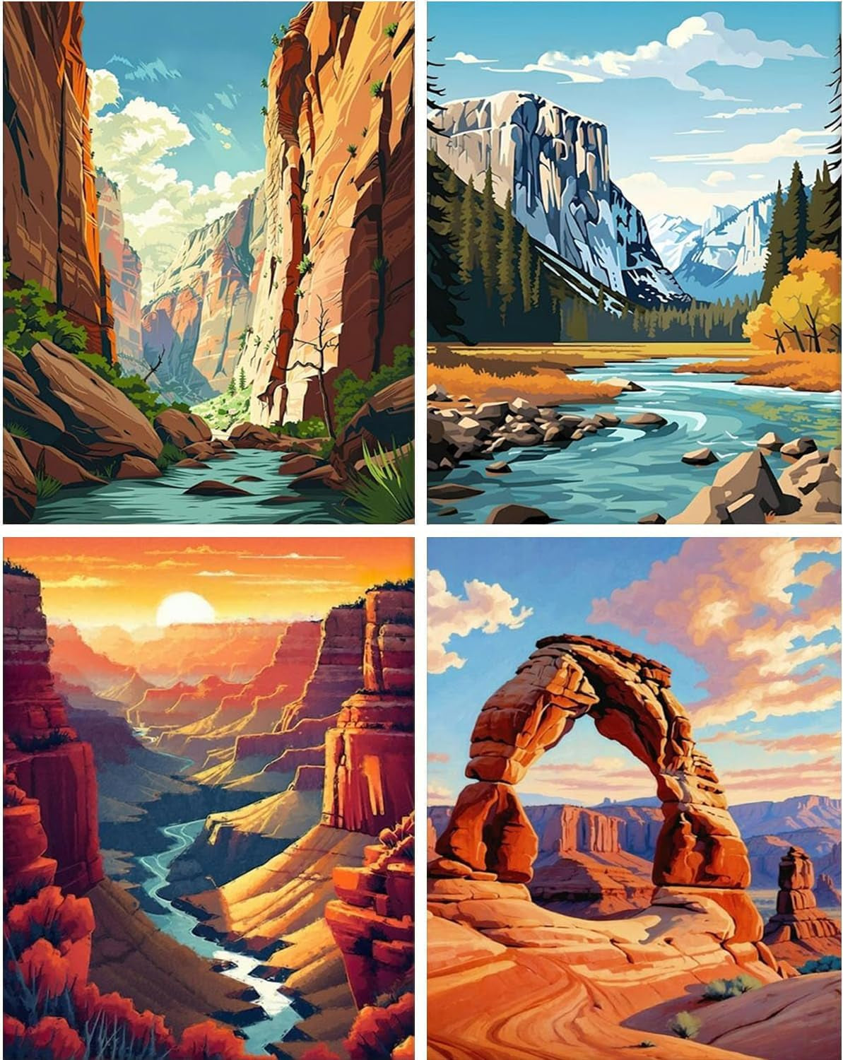 4 Pack Diamond Art Kit Desert