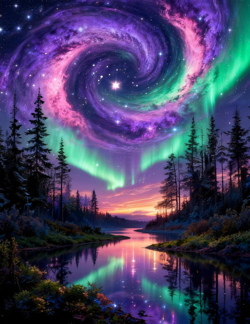Aurora Borealis Diamond Painting Kit 12X16"